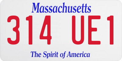 MA license plate 314UE1