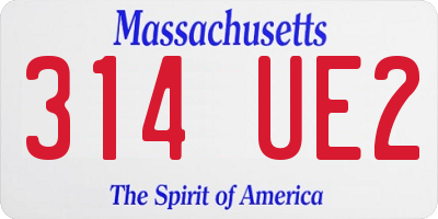 MA license plate 314UE2