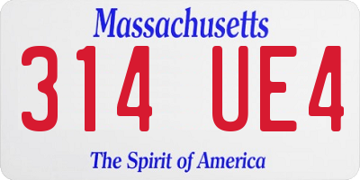 MA license plate 314UE4