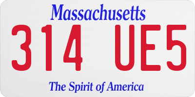 MA license plate 314UE5