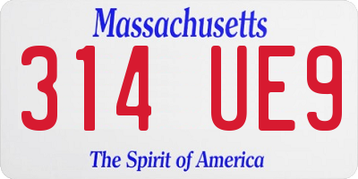 MA license plate 314UE9
