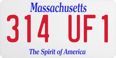MA license plate 314UF1