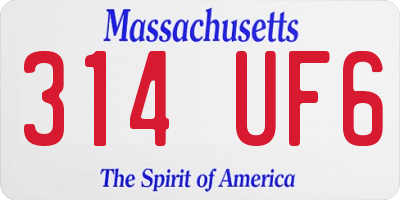 MA license plate 314UF6