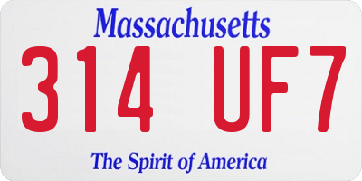 MA license plate 314UF7
