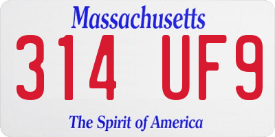 MA license plate 314UF9