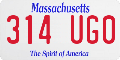 MA license plate 314UG0