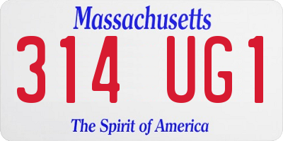 MA license plate 314UG1