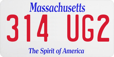 MA license plate 314UG2