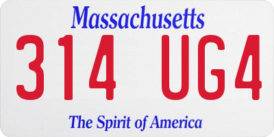 MA license plate 314UG4
