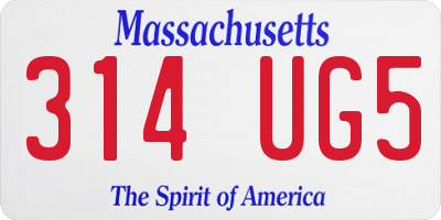 MA license plate 314UG5