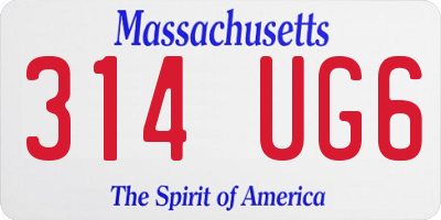 MA license plate 314UG6