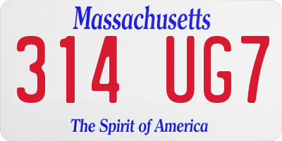 MA license plate 314UG7