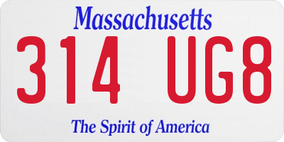 MA license plate 314UG8
