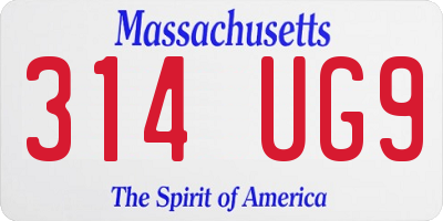 MA license plate 314UG9