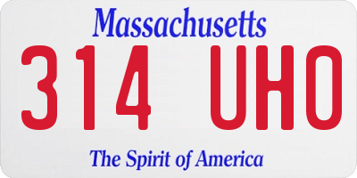 MA license plate 314UH0