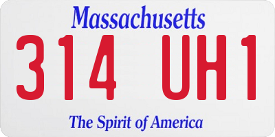 MA license plate 314UH1