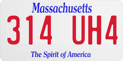 MA license plate 314UH4