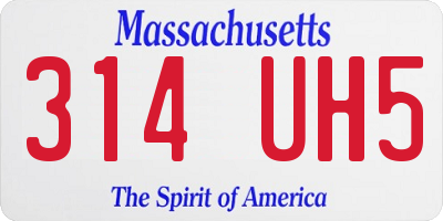 MA license plate 314UH5