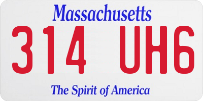 MA license plate 314UH6