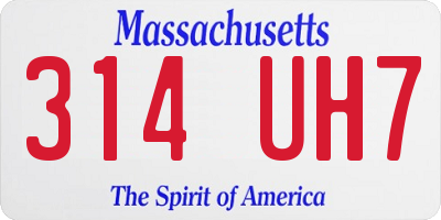 MA license plate 314UH7