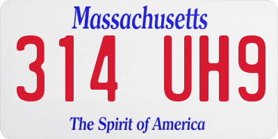 MA license plate 314UH9