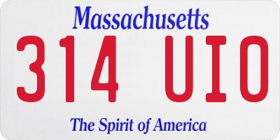 MA license plate 314UI0
