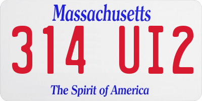 MA license plate 314UI2