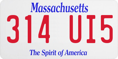 MA license plate 314UI5