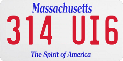 MA license plate 314UI6