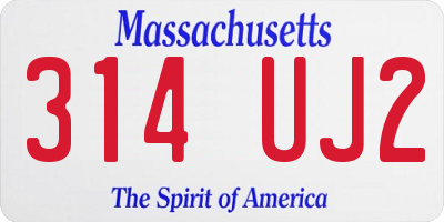 MA license plate 314UJ2