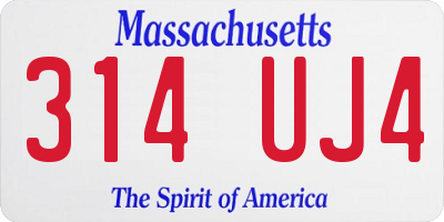 MA license plate 314UJ4