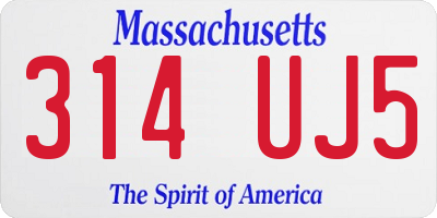 MA license plate 314UJ5
