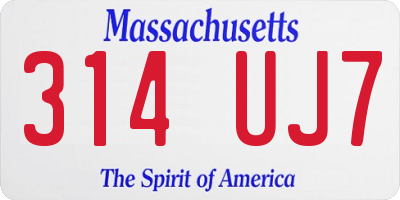 MA license plate 314UJ7