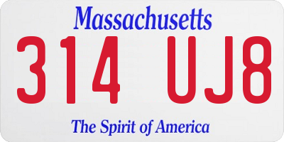 MA license plate 314UJ8