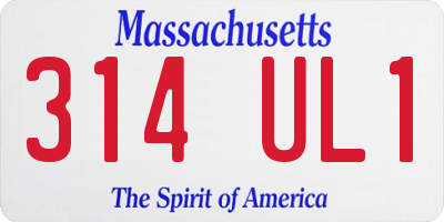 MA license plate 314UL1