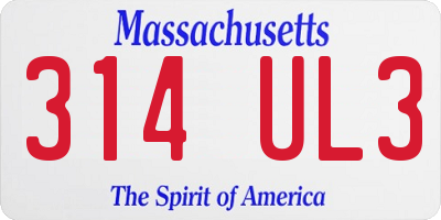 MA license plate 314UL3