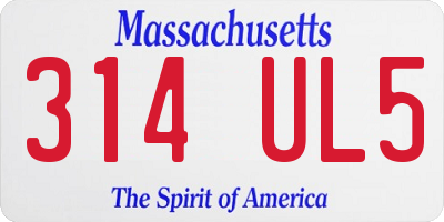 MA license plate 314UL5