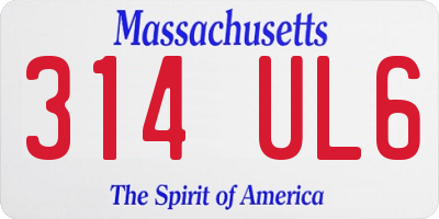 MA license plate 314UL6