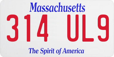 MA license plate 314UL9