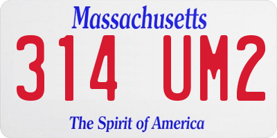 MA license plate 314UM2