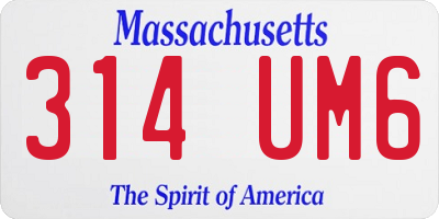MA license plate 314UM6