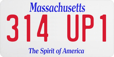 MA license plate 314UP1