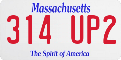 MA license plate 314UP2