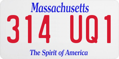 MA license plate 314UQ1