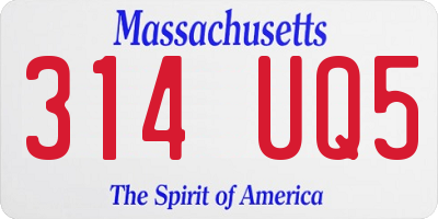 MA license plate 314UQ5