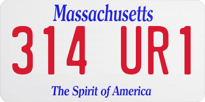 MA license plate 314UR1
