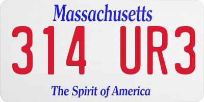 MA license plate 314UR3