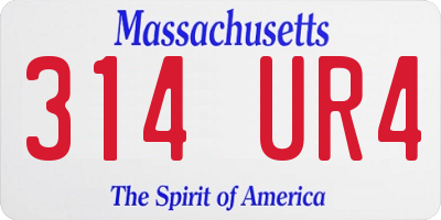 MA license plate 314UR4