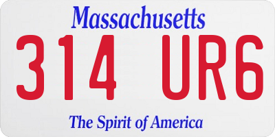 MA license plate 314UR6
