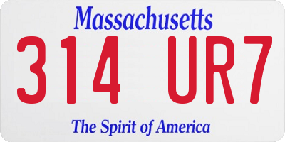 MA license plate 314UR7